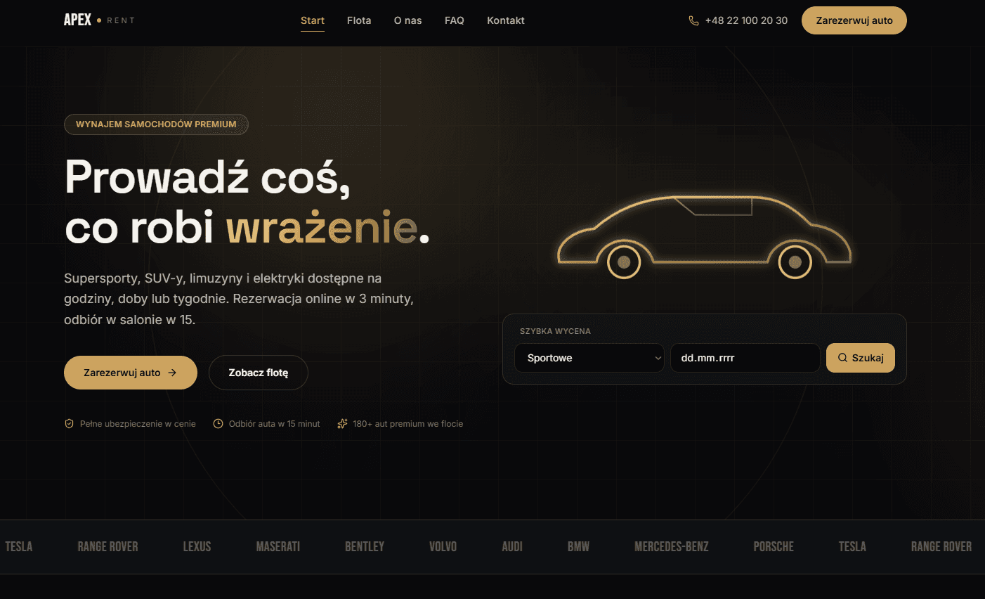 Zrzut ekranu strony APEX Rent