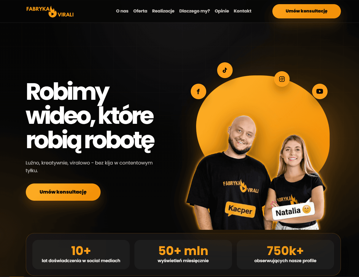 Zrzut ekranu strony Fabryka Virali